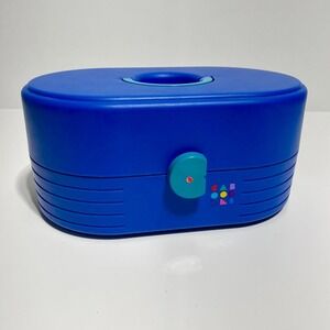 90s Vintage Caboodles 2615 Makeup Organizer Case Blue Teal Retro Vanity Box USA